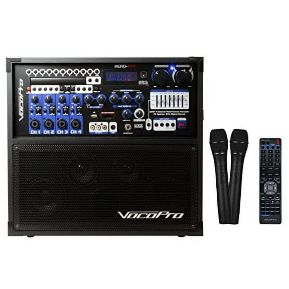 Vocopro HERORECBT4 120W 4-Channel Portable Multi-Format Karaoke PA System
