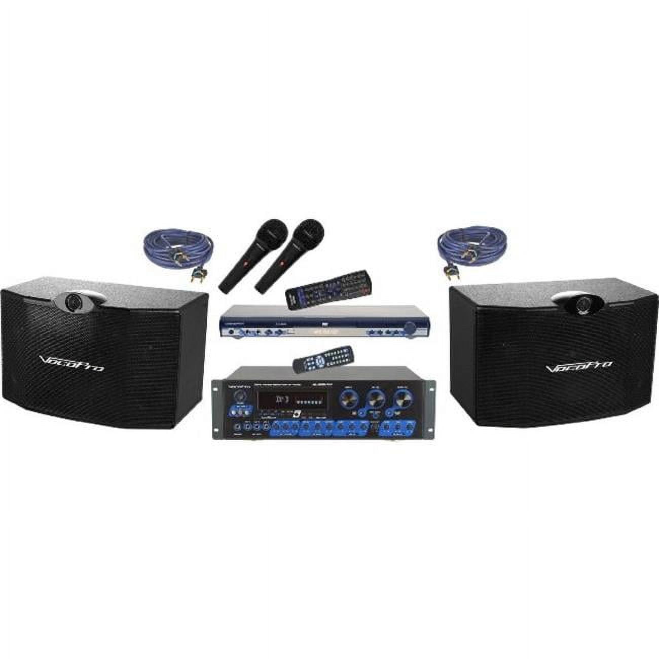 VocoPro ASP-3808-II KTV Karaoke Mixing Amplifier with Speakers & Stands