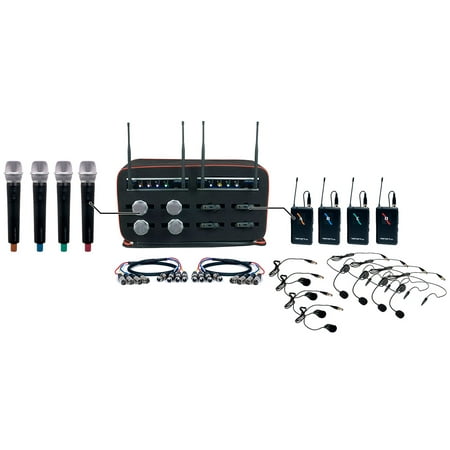 VocoPro 8 Channel Wireless Handheld/Headset/Lapel Mic-In-Bag Package