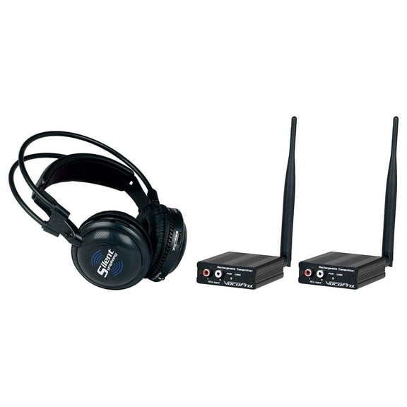 VocoPro Broadcast Head 2 Trans 100 Headphone - SILENTSYMPHDISCO, Black