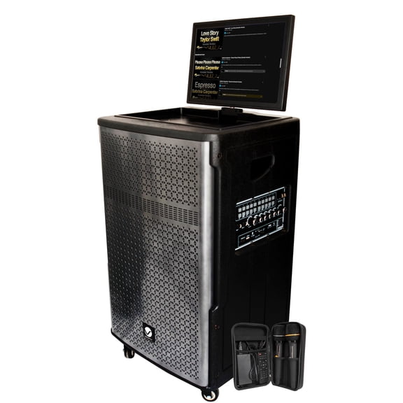 VocoPro Wedding-Singer 15-Inch Portable Karaoke PA Speaker Amp System with Built-in Screen Wi-Fi Bluetooth Rechargeable Battery Rolling Wheels 1000 Watt HD Touchscreen for YouTube and Other Apps