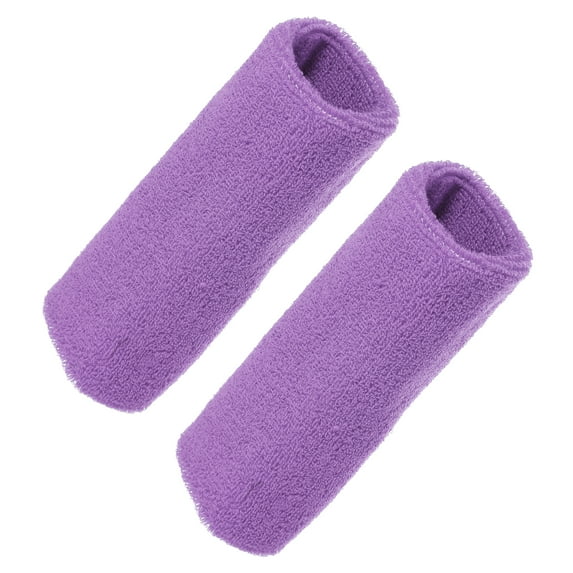 Vocoste 1 Pair Sweat Absorbing Wrist Sweatbands Athletic Cotton Yarn Latex Light Purple 8x15cm