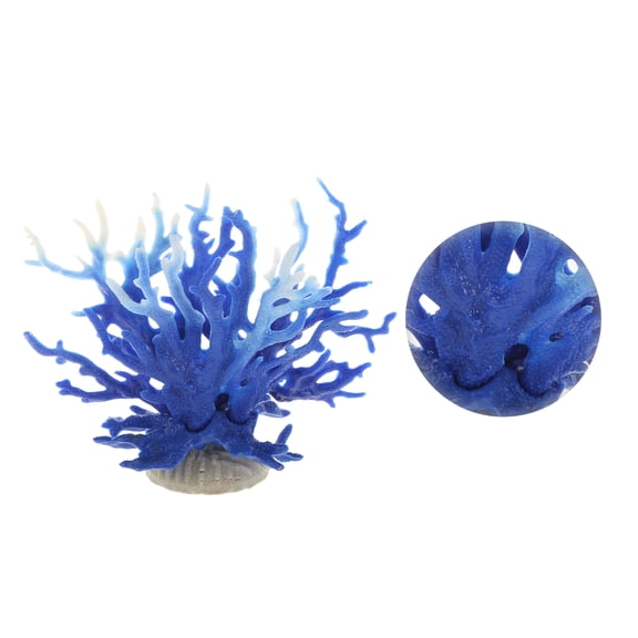 Vocoste 1 Pc Colorful Coral Reef Decor Mini Faux Coral Decor for Aquarium Decorations Blue White 16.5x14.8cm