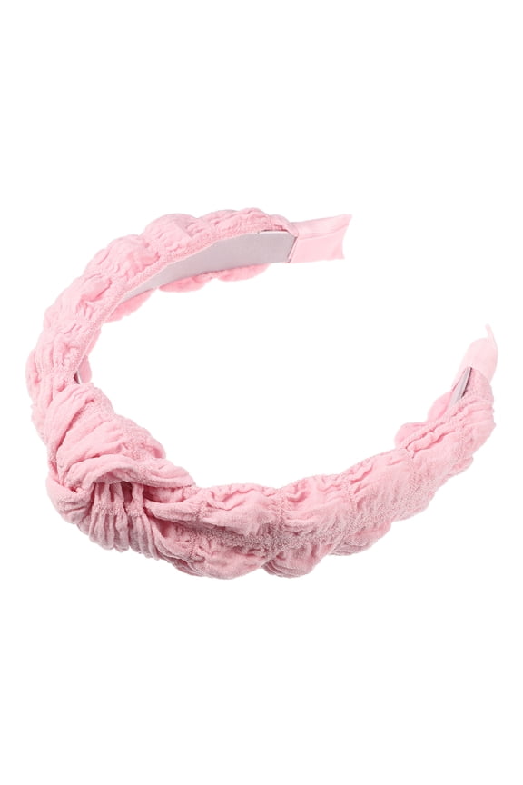 1 Pc Cute Makeup Headband Puffy Spa Fabric Pink Headband for Washing Face