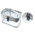 thumbnail image 1 of Vocoste 1 Pc Double Layer Makeup Bag Cosmetic Travel Bag Case Make Up Bag Clear Bags Silver Tone, 1 of 7