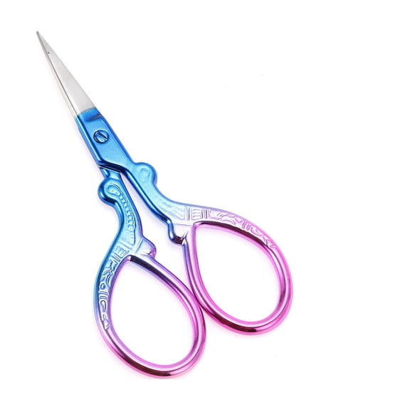Vocoste 1 Pc Embossed Scissors Eyebrow Trimmer Scissors For Bedroom Stainless Steel Blue Pink