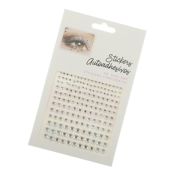 Vocoste 1 Pc Eye-catching Face Rhinestone Stickers for Concert Silver Tone