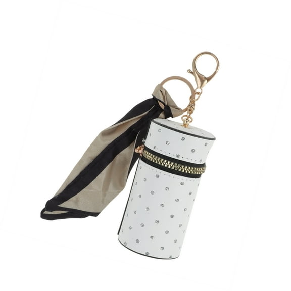 Vocoste 1 Pc Fashion Lipstick Bag with Polka Dot Pattern Handbag Charm Bag Accessories White