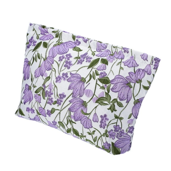 Vocoste 1 Pc Flower Pattern Cosmetic Bag Zipper Floral Makeup Bag Make Up Bag Purple 8.66"x6.89"