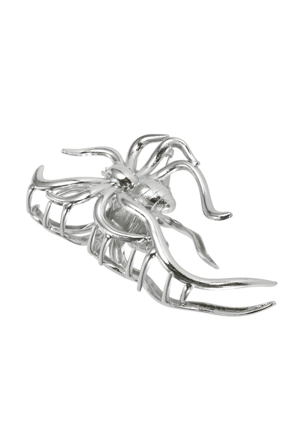 1 Pc Halloween Spider Style Hair Clips Hairdo Clip for Women 4.33" Length Silver Tone