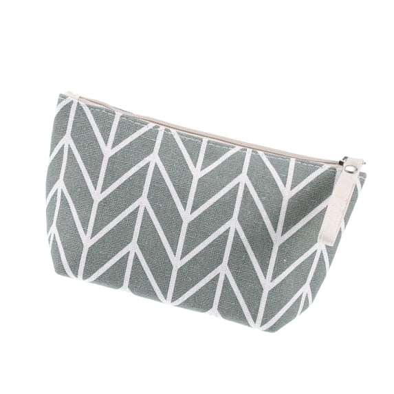 Vocoste 1 Pc Women Durable Small Cosmetic Bag for Travel Vacation Bathing Gym Gray Canvas