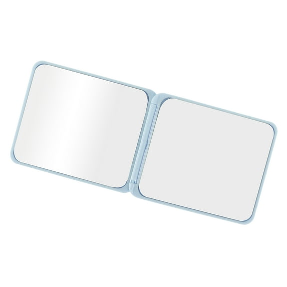 Vocoste 1 Pc Women Square Compact Mirror Cosmetic Mirror for Travel Vacation Blue Plastic Glass Mirror