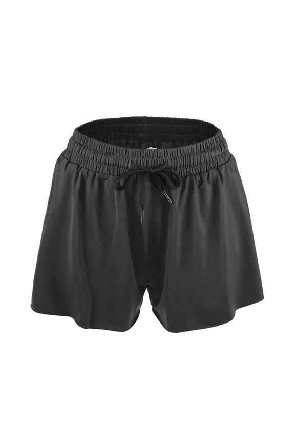 1 Pc Workout Shorts Women Flowy Running Shorts Casual High Waisted Black Size S