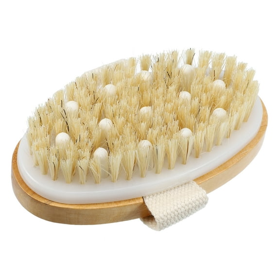 Vocoste 1 Pcs Bath Brush, Back Scrubber Wood for Wet or Dry Brushing for Shower, Brown, 4.9 Inches