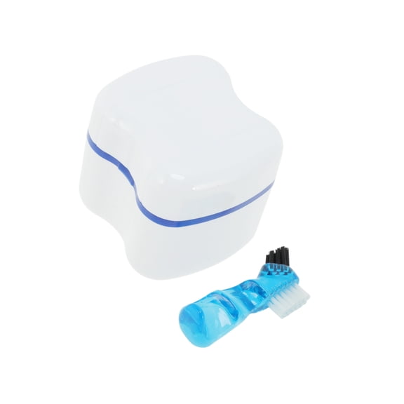 Vocoste 1 Set Braces Box with Denture Cleaner Brush Blue
