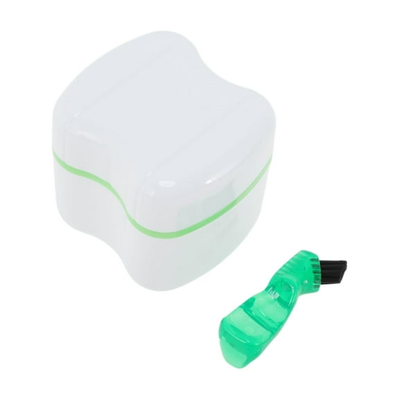 Vocoste 1 Set Braces Box with Denture Cleaner Brush Green