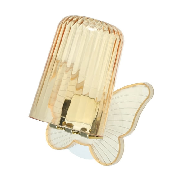 Vocoste 1 Set Cute Wall Mounted Toothbrush Holder with Cup for Bathrooms Orange 4.33"x3.35"