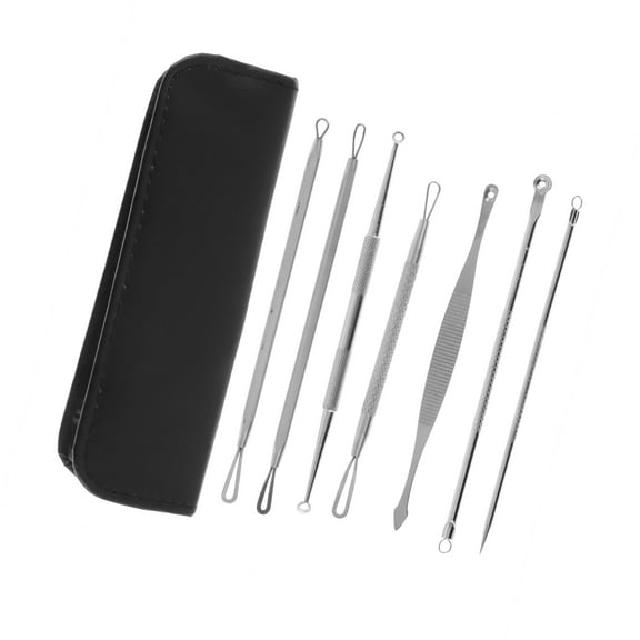 Vocoste 1 Set Professional Pimple Extractor Tool Kit Silver Tone