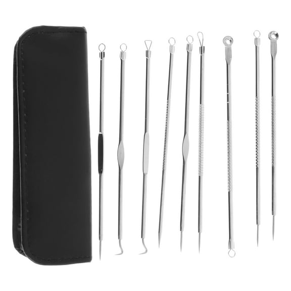 Vocoste 1 Set Professional Pimple Extractor Tool Kit Silver Tone