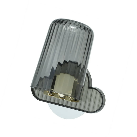 Vocoste 1 Set Wall Mounted Toothbrush Holder with Cup for Bathrooms 4.33"x2.56" Gray