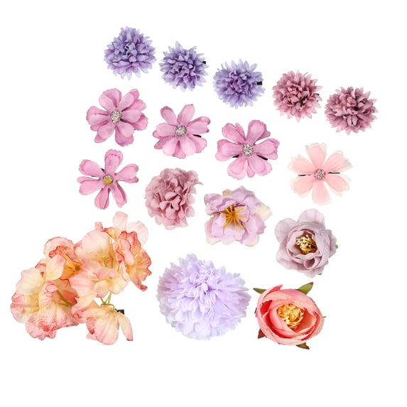 Vocoste 16 Pcs Women Flower Hair Clips Flower Hair Barrettes for Party Beach Purple