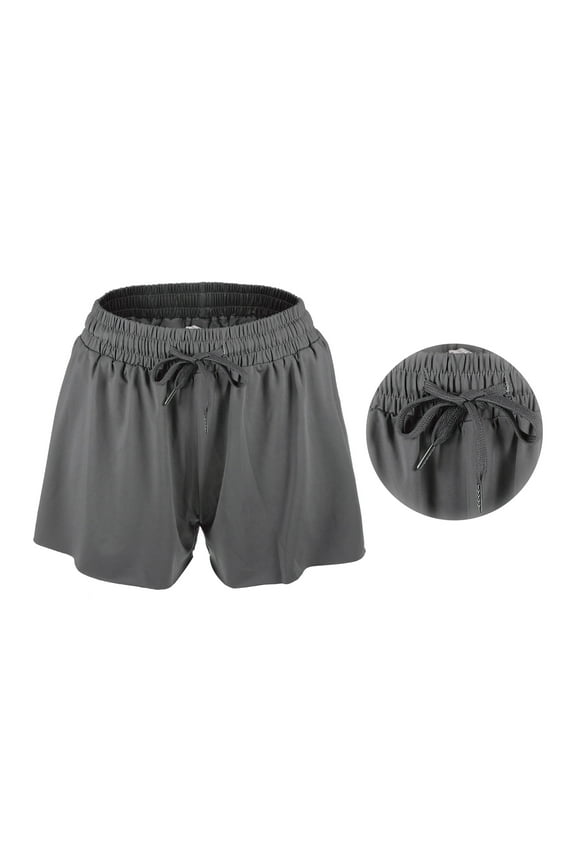 1Pc Women Flowy Running Shorts Casual High Waisted Workout Shorts Dark Grey Size XL