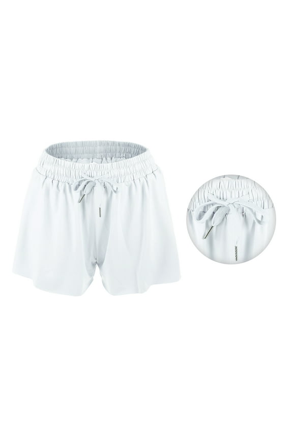 1Pc Women Flowy Running Shorts Casual High Waisted Workout Shorts White Size M