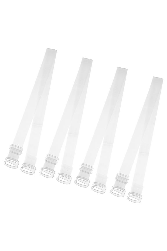 2 Pair Invisible Clear Bra Strap, Plastic Hook Non-Slip Adjustable Shoulder Strap ABS, Transparent, 10mm