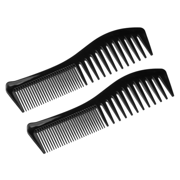 Vocoste 2 Pcs Anti Static Hair Comb Wide Tooth for Thick Curly Hair Hair Care Detangling Comb Black