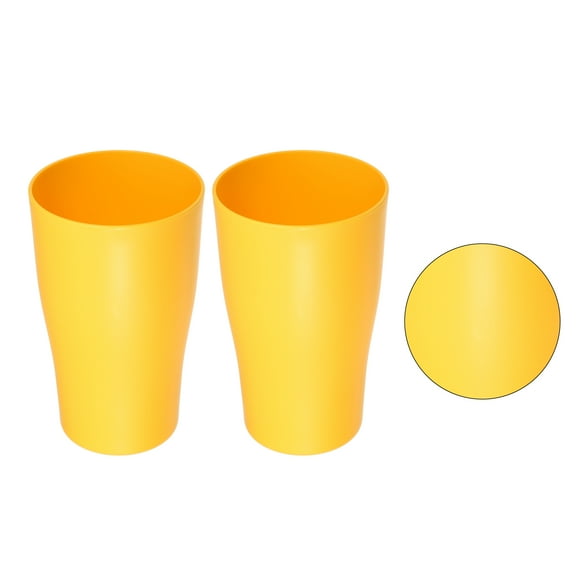 Vocoste 2 Pcs Bathroom Toothbrush Tumblers PP Cup for Bathroom Kitchen Color Yellow 4.92"x3.03"