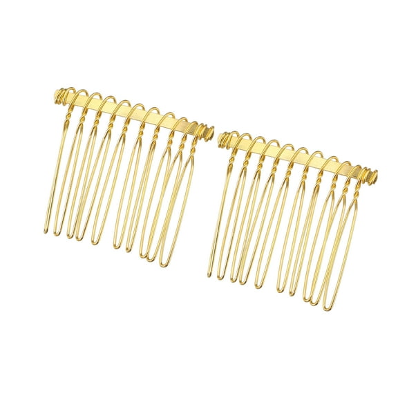 Vocoste 2 Pcs Hair Side Combs Accessories Metal 1.6" Gold Tone No Slip