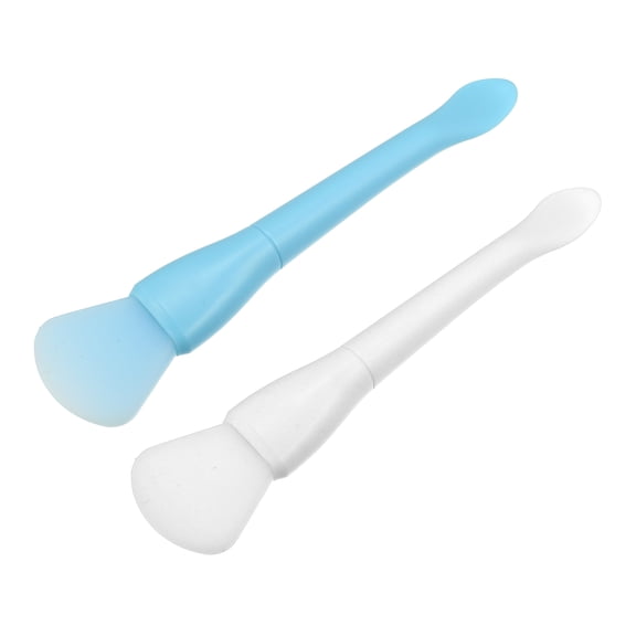 Vocoste 2 Pcs Silicone Face Mask Brushes Face Mask Applicator Brushes Soft Silicone Brushes White Blue