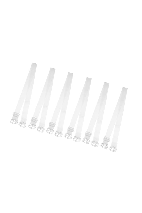3 Pair Invisible Clear Bra Strap Plastic Hook Non Slip Adjustable Shoulder Strap ABS Transparent 18mm