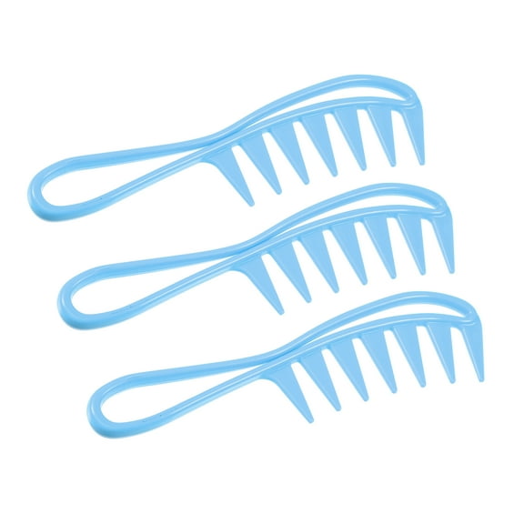 Vocoste 3 Pcs Anti Static Hair Comb Wide Tooth for Thick Curly Hair Hair Care Detangling Comb Blue