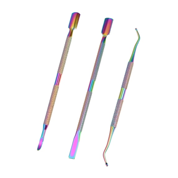 Vocoste 3 Pcs Cuticle Pusher Set Stainless Steel Double Head Cuticle Remover Tool Manicure and Pedicure Tools