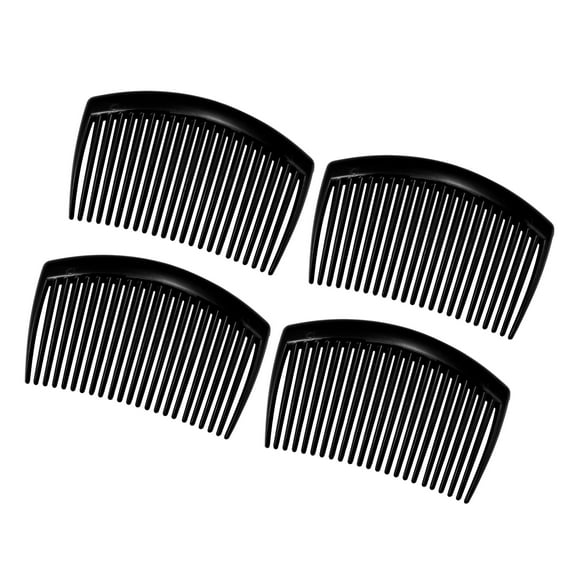Vocoste 4 Pcs Classic Side Clip Hair Comb Teeth Hair Combs Hair Clip Comb 3" Plastic Black