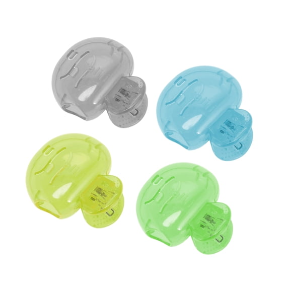 Vocoste 4 Pcs Fish-shaped Toothbrush Covers Plastic Grey Blue Green Yellow
