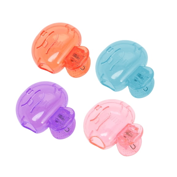 Vocoste 4 Pcs Fish-shaped Toothbrush Covers Plastic Red Blue Purple Pink