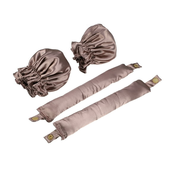 Vocoste 4 Pcs Heatless Hair Curler Satin Heatless Curling Rod Headband with Hair Cap Set for All Hair Type Purple