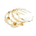 thumbnail image 1 of Vocoste 4 Pcs Metal Flower Shape Headbands Hair Accessories Headbands for Women Girl Gold Tone 4.92"x1.18", 1 of 7