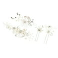 thumbnail image 1 of Vocoste 4 Pcs Rhinestone Hair Comb for Bride Flower Side Comb Headpiece White, 1 of 1