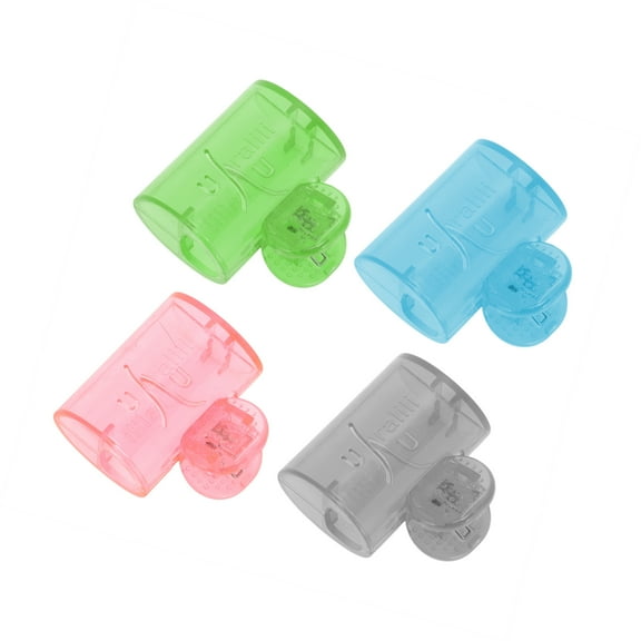 Vocoste 4 Pcs Square Toothbrush Covers Plastic Grey Blue Green Pink
