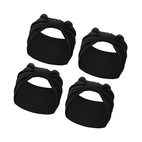 Vocoste 4 Pcs Yoga Hair Scarfs Bohemia Head Wraps 5.31inch Wide Black for Women Girl