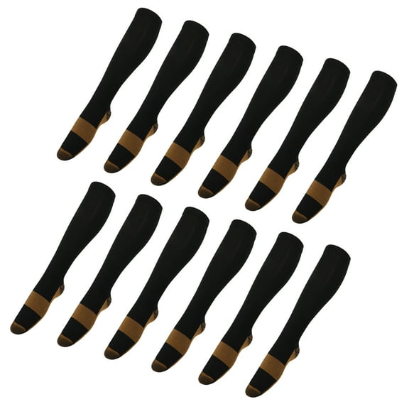 Vocoste 6 Pair Copper Stockings Compression Socks for Women Men for Running Black L/XL