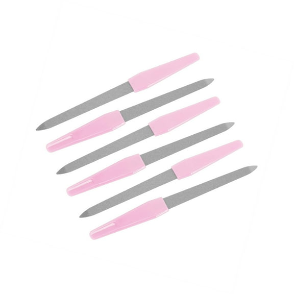 Vocoste 6 Pcs Stainless Steel Multifunctional Nail File Pink