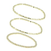 Vocoste Beaded Bracelet for Women Bead Ball Bracelet Stackable Stretchable Elastic Bracelet Kit Gold Tone