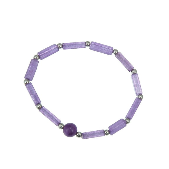 Vocoste Beads Amethyst Faux Crystals Quartz Bracelet Faux Crystal Bracelet for Women Men Girl Gifts Purple 1pc