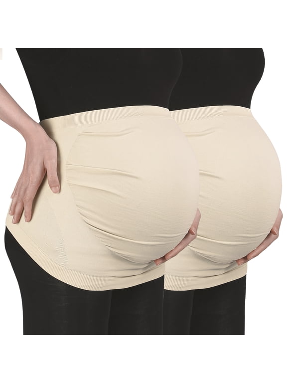 Belly Bands for Pregnant Women XL Beige Nylon 2 Pcs