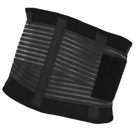 Vocoste Breathable Back Brace Lumbar Support Mesh Design Adjustable Straps Lower Back Brace Black Size XL