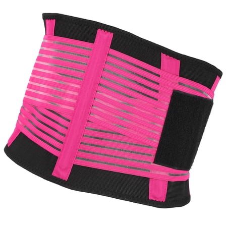 Vocoste Breathable Back Brace Lumbar Support Mesh Design Adjustable Straps Lower Back Brace Rose Red Size S